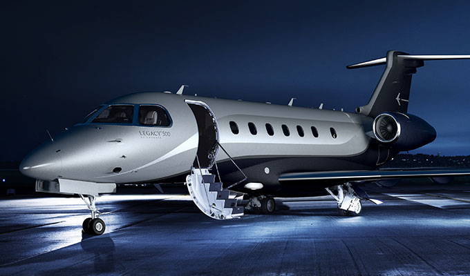 Embraer Legacy 500 cabin for Atlantic City charter