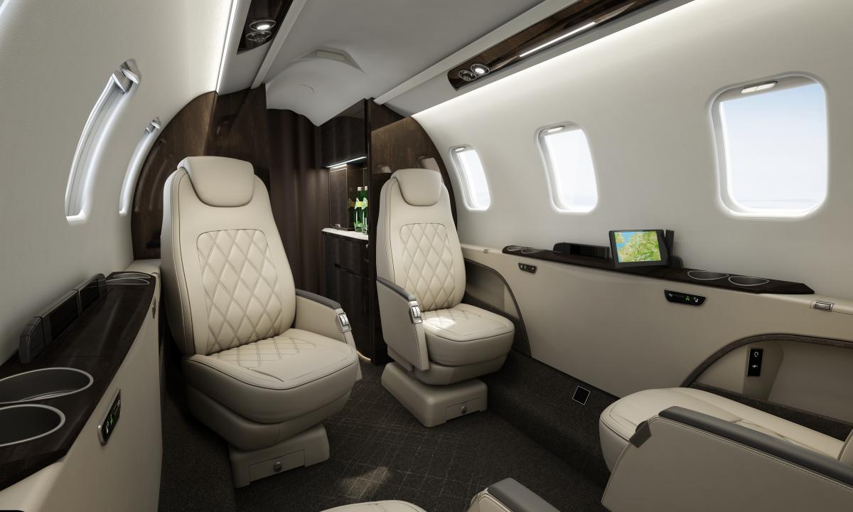 Learjet 75 cabin for Atlantic City charter