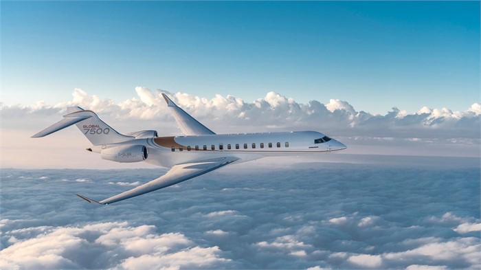Bombardier Global 7500 cabin for Atlantic City charter